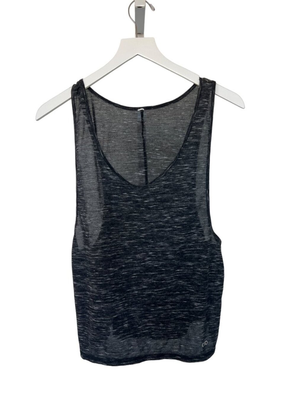 Alo Space Dye Black Muscle Tank Sleeveless Lightweight Top